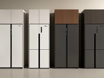Modern Double Door Refrigerators With Various Color Designs For Kitchen 3d model
