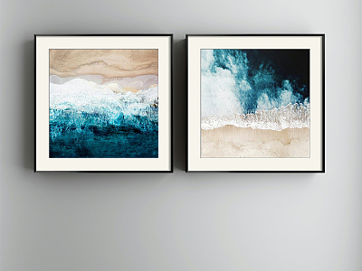 Modern Abstract Painting Blue Bedroom Ocean Beach Decorative Painting model