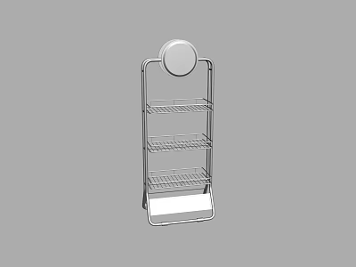 Modern Metal Storage Rack With Circular Top And Multi Tier Shelves Design 3d model