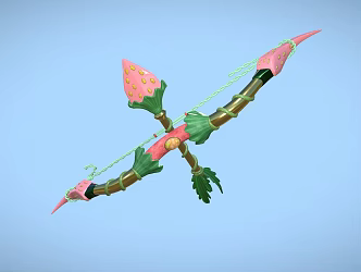 Strawberry Bow and Arrow Cartoon Bow and Arrow Weapon Game Equipment Cartoon Weapon Bow 3d model