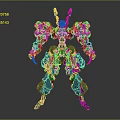 Blue Cybernetic Robotic Creature With Detailed Armored Structure And Mechanical Limbs