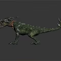 Fierce Mythical Monster Character 3D Model With Scaly Skin Horns And Sharp Claws