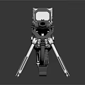 Sci Fi Futuristic Firearm With Spiked Barrel Tripod Stand And Rectangular Device 3d model