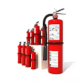 Various Sizes of Red Fire Extinguishers as Essential Safety Equipment
