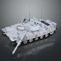 Modern Military Tank 3D Model With Camouflage Paint Gun Barrel Tracks And Antennas