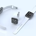 Three Modern Stylish Minimalist Watches With White Straps And Black Dials