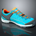 Blue And Orange Running Shoes With Breathable Mesh Upper Orange Laces And Durable Sole