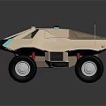 Modern Military Vehicle With Geometric Exterior Green Windshield And Off Road Tires