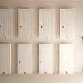 Modern White Hinged Doors Interior Display Featuring Multiple Simple Designs And Clean Lines 3d model