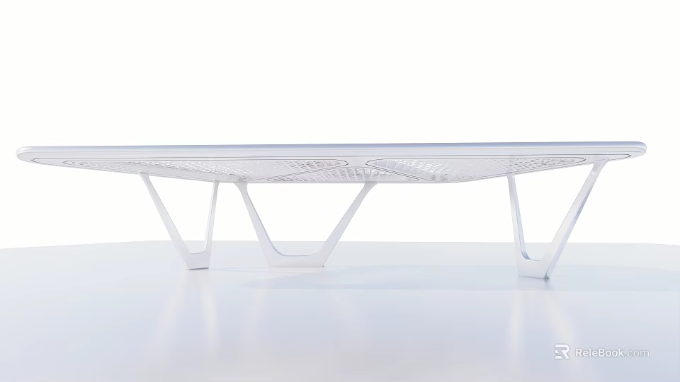 Modern Pergola Structure Design With White Geometric Legs And Open Top Framework 3d model 