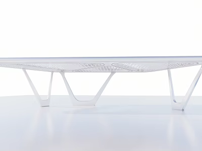 Modern Pergola Structure Design With White Geometric Legs And Open Top Framework 3d model