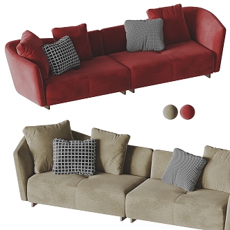 Modern Multi-person Sofa Casual Sofa Simple Sofa 3d model