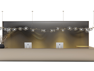 Modern reception desk 3d model