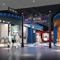 European shopping mall electronic street fashion simple 3d model