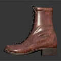 Brown Leather Lace Up Boots With Classic Design And Square Heel For Vintage Style