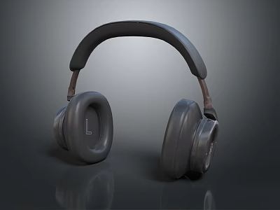 Modern Over Ear Headphones With Comfortable Ear Cushions And Sleek Black Design 3d model