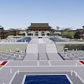 Ancient Chinese Architecture Complex With Traditional Pavilions Courtyards And Tiled Roofs