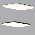 Modern Square Ceiling Lights With White Frame And Gold Trim Details 3d model