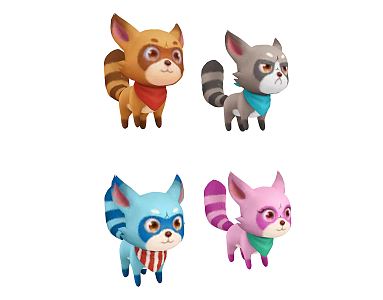 Modern game character pet 3d model