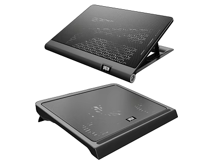 Black Laptop Cooling Pad With Ergonomic Stand And Efficient Cooling Vents 3d model