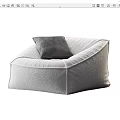Light Gray Bean Bag Chair with Soft Fabric and Cozy Pillow for Comfortable Living Space