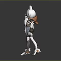 3D Astronaut Character With Rabbit Ears Wearing White Spacesuit And Backpack Equipment