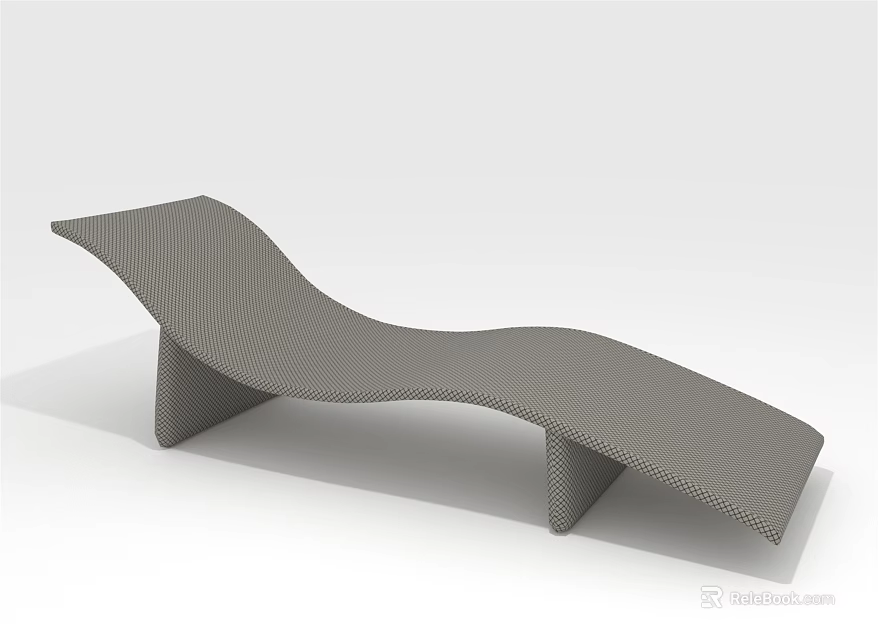 Modern Textured Curved Lounge Chair With Sleek Design And Support Legs 3d model 