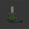 Green Over Ear Headphones With Camouflage Headband And Built In Microphone For High Quality Audio