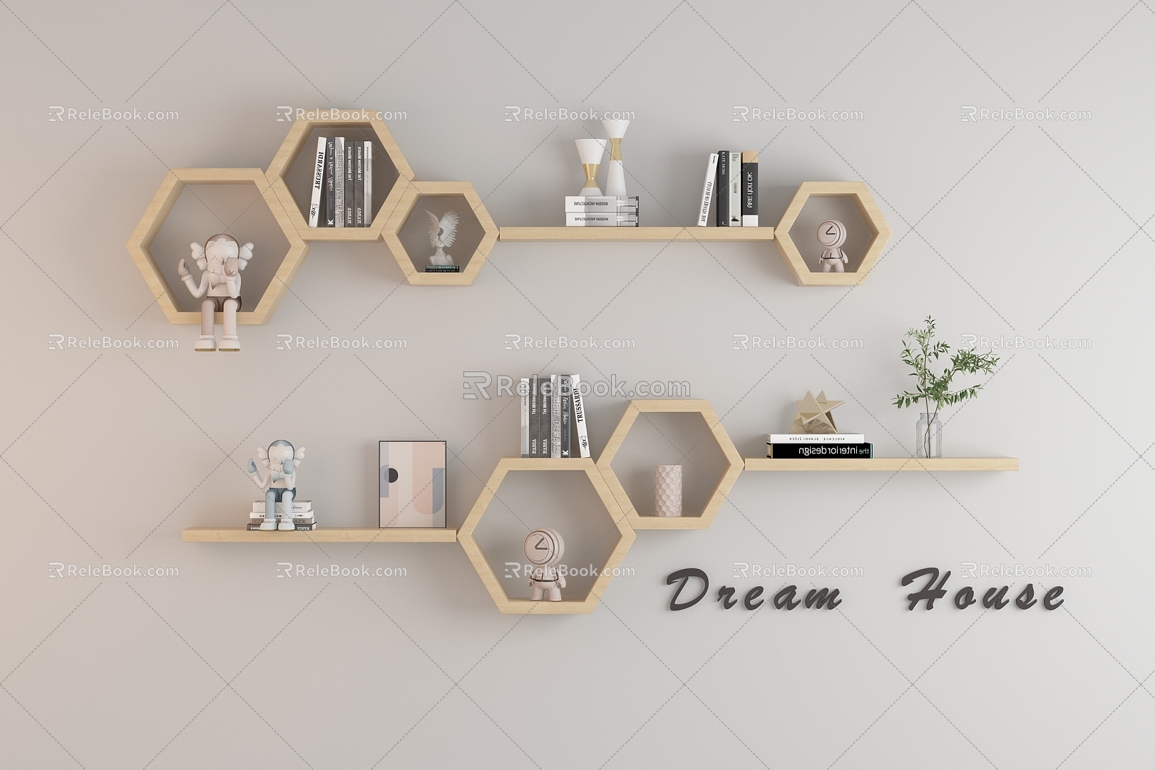 Decorative Rack Meichen Ornaments Wall Decorative Rack Decorations Home Decoration Ornaments 3d model