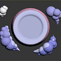 Pastel Pink Gradient Jar With White Lid And Cloud Shaped Decorations