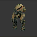 3D Robot Character With Brown Mechanical Structure And Futuristic Head Design