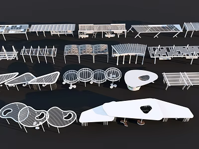 Outdoor Pergola Structures With Various Creative Designs And Modern Styles 3d model