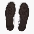 Classic White Canvas Slip On Shoes With Lace Up Design And Black Sole