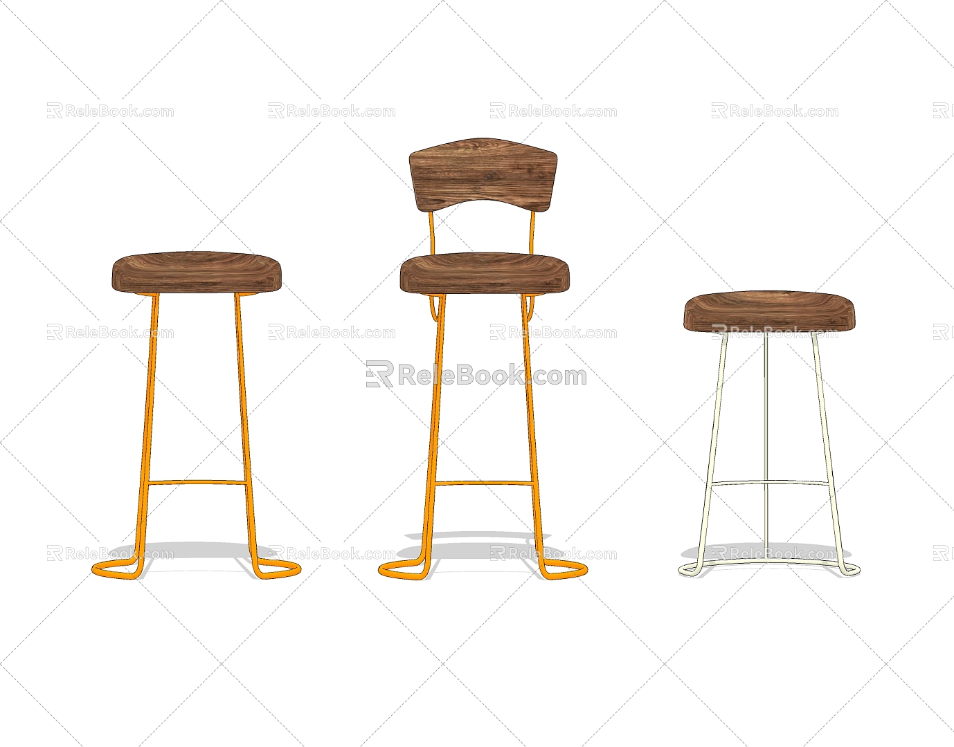 Industrial LOFT Bar Stool Chair model