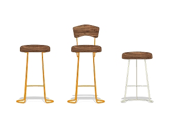 Industrial LOFT Bar Stool Chair 3d model