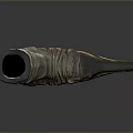 Artistic Sculpture Carving Curved Horn Shaped With Textured Bronze Gold Gradient On Dark Background