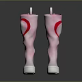 Pink Knee High Boots With Red Heart Pattern And White Soles Stylish Design