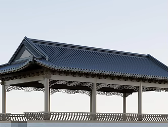 New Chinese Landscape Corridor 3d model