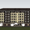New Chinese-style Residential Building Multi-storey Residence 3d model