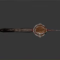 Medieval Battle Axe Weapon with Rustic Bladed Head Wooden Handle and Metallic Tip Design