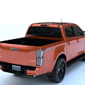 Isuzu Orange Pickup Truck with Double Cab Modern Design and Black Wheels Stylish Exterior View