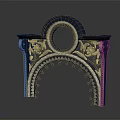 European Arch Building Victoria Arch Stone Gate Building Stone Arch 3d model
