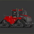 Red Case IH Tractor With Tracked Chassis As Functional Agricultural Vehicle 3d model