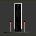 Electronix Electric Vehicle Charging Station With White Black Casing And Orange Bollards On Circular Base