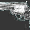 Modern Revolver Weapon With Metal Construction Black Grip And Detailed Cylinder