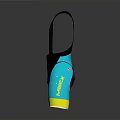High Quality Black Cycling Shorts With Suspenders Blue Yellow Accents And Mesh Panel