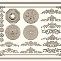 European-style Carved Classical Carved Disc Carved Corner Plaster Line 3d model