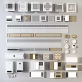 Various Air Conditioner Vents Designs Including Wall Mounted And Ceiling Types 3d model