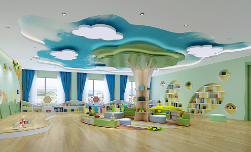 Picture Book Room of Modern Kindergarten 3d model