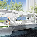Modern Gallery Frame Special-shaped Landscape Gallery Frame Folding Line Hollow Corridor 3d model